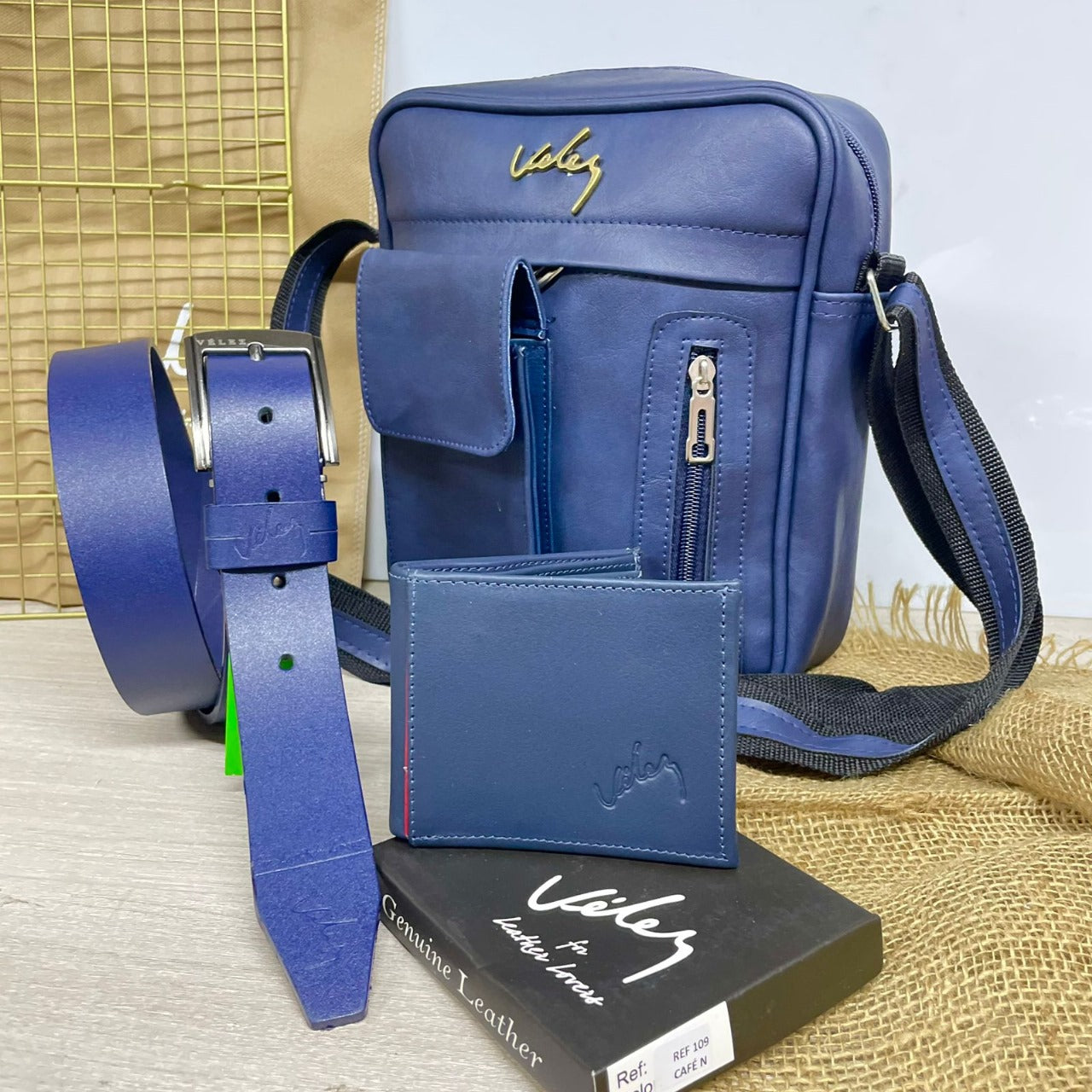 SET VELEZ PREMIUM (CARRIEL, CORREA Y BILLETERA)