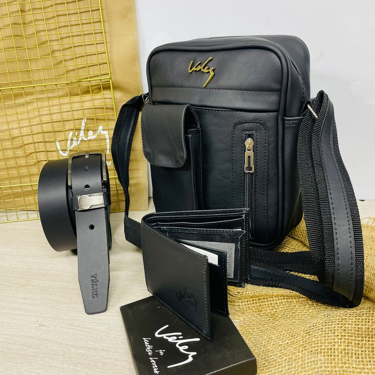 SET VELEZ PREMIUM (CARRIEL, CORREA Y BILLETERA)
