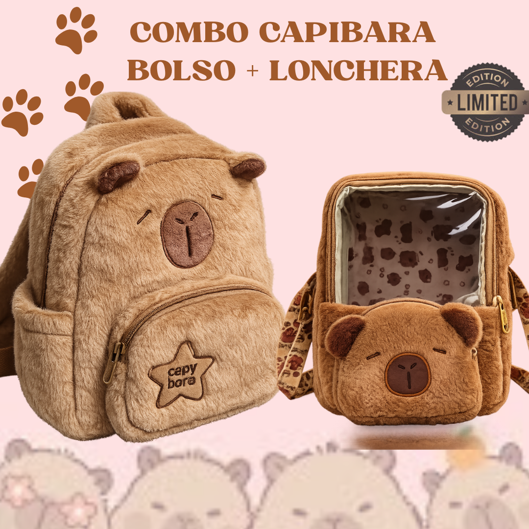 COMBO CAPIBARA: BOLSO + LONCHERA 🐾🐻