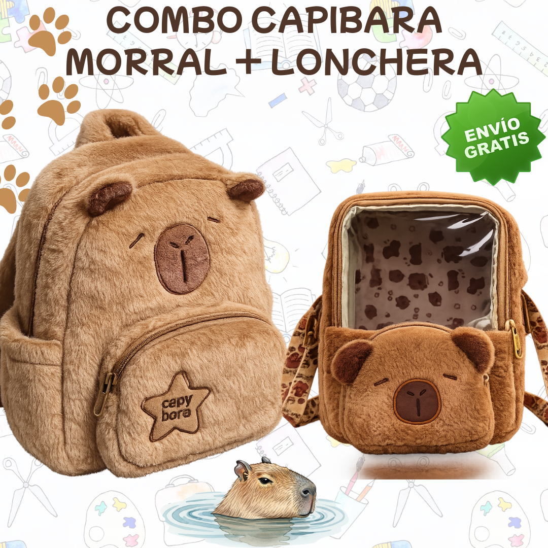 COMBO CAPIBARA: BOLSO + LONCHERA 🐾🐻