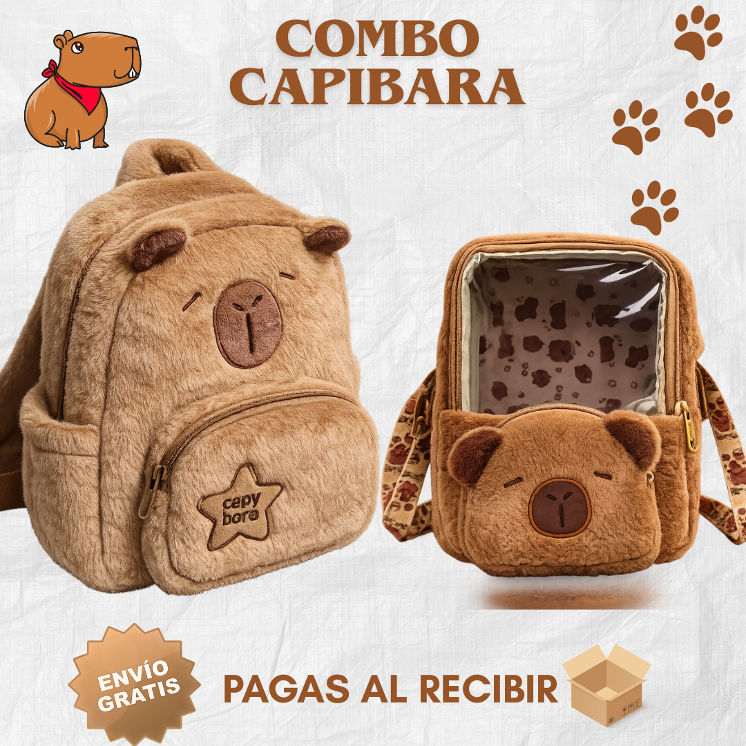 COMBO CAPIBARA: BOLSO + LONCHERA 🐾🐻