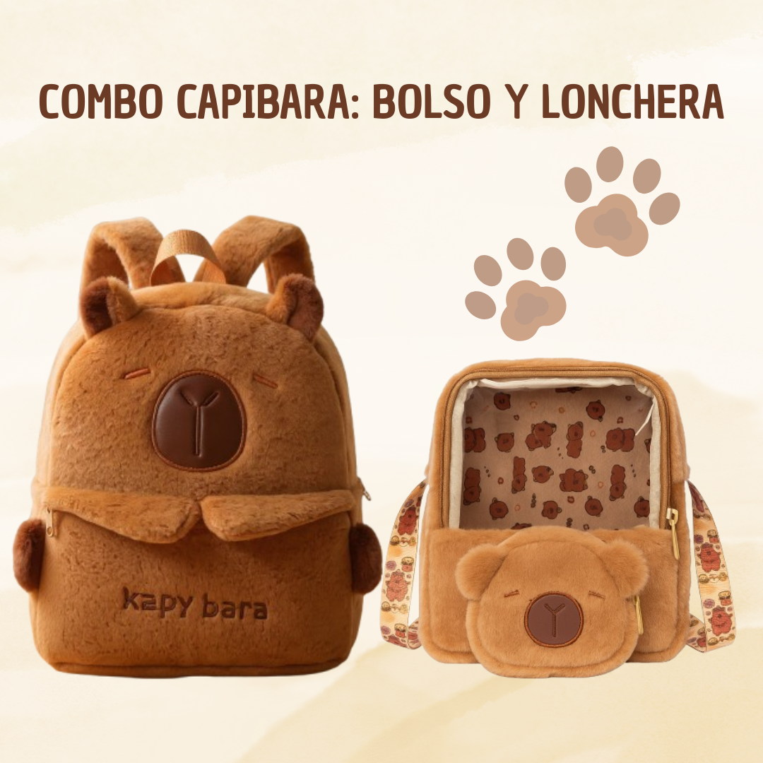 COMBO CAPIBARA: BOLSO + LONCHERA 🐾🐻