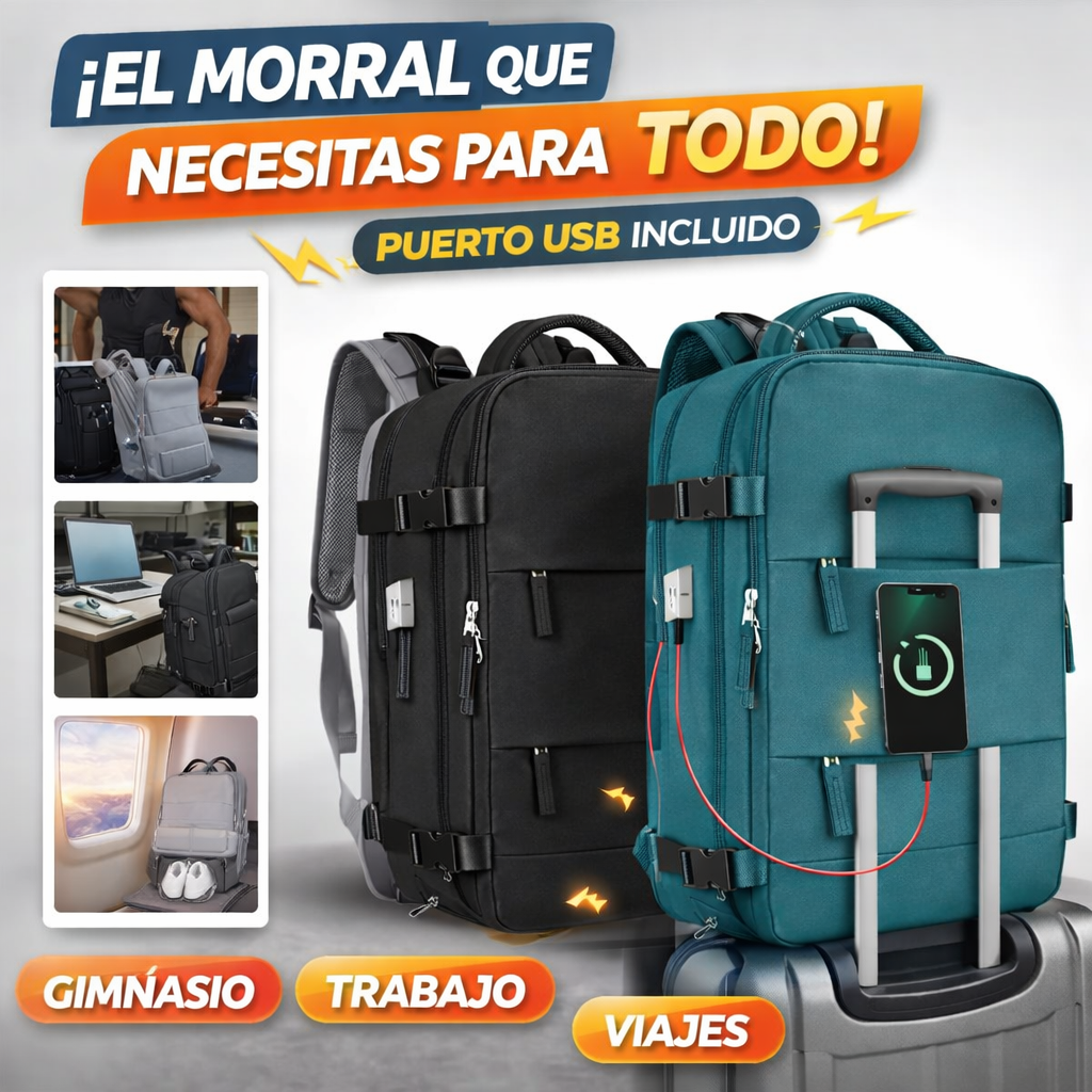 Morral Urban Pro USB 🔋✈️