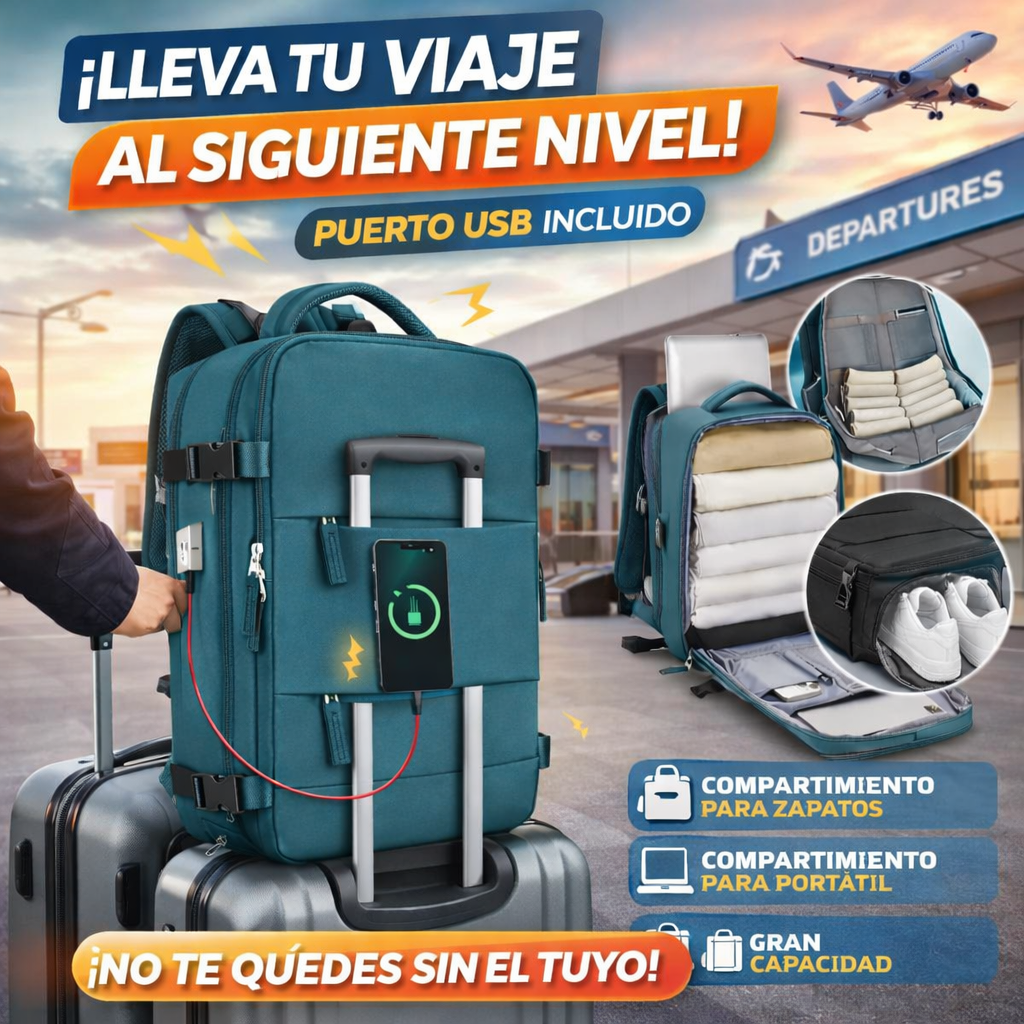 Morral Urban Pro USB 🔋✈️