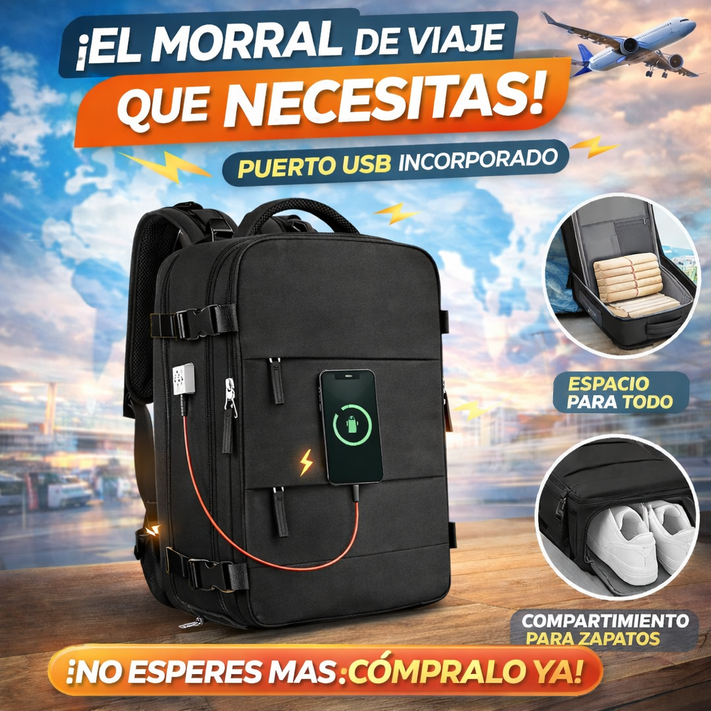 Morral Urban Pro USB 🔋✈️